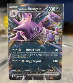 Pokemon TCG Team Rocket's Nidoking ex 119/182 Double Rare Sv: Destined Rivals NM - Image 1
