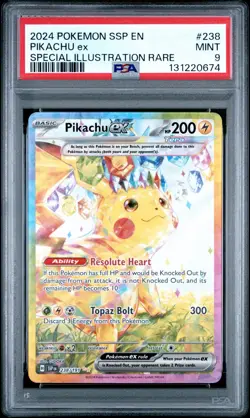 PSA 9 2024 Pokemon Surging Sparks 238 Pikachu ex Special Illustration Rare MINT - Image 1