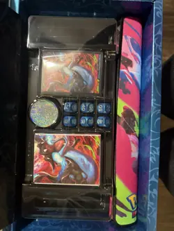 Pokemon TCG Team Rocket Moltres Mega Charizard UPC Playmat Deck Box Dice Coin - Image 2