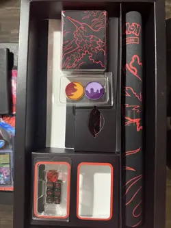 Pokemon TCG Team Rocket Moltres Mega Charizard UPC Playmat Deck Box Dice Coin - Image 3