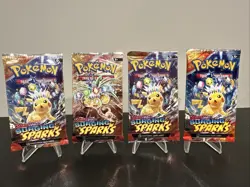 (Lot of 4) Pokemon TCG Booster Packs | Surging Sparks | New Sealed | English - Image 1