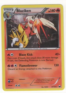 Pokemon Black & White Dark Explorers BLAZIKEN Holo Rare 17/108 NM - Image 1