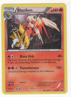 Pokemon Black & White Dark Explorers BLAZIKEN Holo Rare 17/108 NM - Image 3