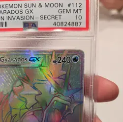 2017 Pokemon Crimson Invasion Gyarados FA 112/111 Secret Rainbow Rare PSA 10 - Image 3