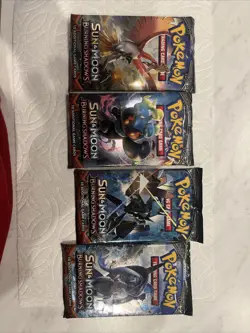 Pokemon Burning Shadows Booster Pack Full Art Set 4 Packs - Image 1
