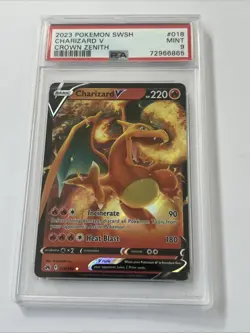 2023 Pokemon SWSH CHARIZARD V Crown Zenith 018/159 PSA 9 GEM Mint - Image 1