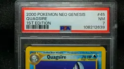 Pokemon PSA 7 1ST EDITION QUAGSIRE 45/111 NEO GENESIS SET NON HOLO - NM - POP 6 - Image 2