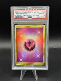 2017 POKEMON SUN & MOON BURNING SHADOWS SECRET #169 FAIRY ENERGY PSA 10 - Image 1