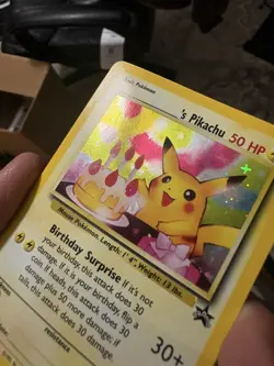 Pokemon 2000 Promo Black Star #24 Birthday Pikachu Holo - Image 5