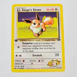 Pokemon TCG Lt. Surge’s Eevee 1st Edition Gym Challenge 51/132 WotC 2000 Vintage - Image 1