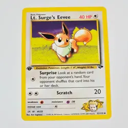 Pokemon TCG Lt. Surge’s Eevee 1st Edition Gym Challenge 51/132 WotC 2000 Vintage - Image 1