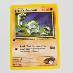 Pokemon TCG Brock’s Geodude 1st Edition Gym Challenge 68/132 WotC 2000 Common - Image 1