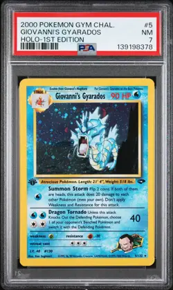 2000 POKEMON GYM CHALLENGE HOLO-1ST EDITION #5 GIOVANNI'S GYARADOS PSA 7 - Image 1