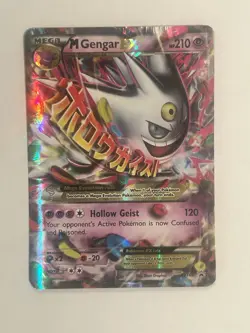 Pokemon M Gengar EX XY166 Black Star Promo Shiny Mega Full Art English Damage - Image 1
