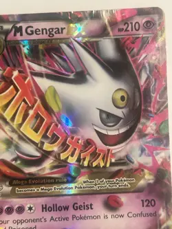 Pokemon M Gengar EX XY166 Black Star Promo Shiny Mega Full Art English Damage - Image 5