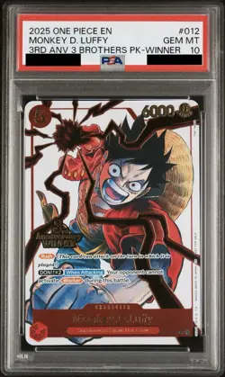 PSA 10 - Monkey D. Luffy WINNER - One Piece 3rd Anniversary 3 Brothers Pack - Image 1
