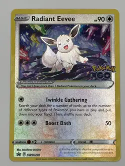 Radiant Eevee SWSH230 SWSH: Sword & Shield Black Star Promo Pokemon Card NM - Image 1