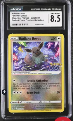 Radiant Eevee SWSH230 Sword & Shield Promo Cards Holo CGC 8.5 NM/MINT+ - Image 1