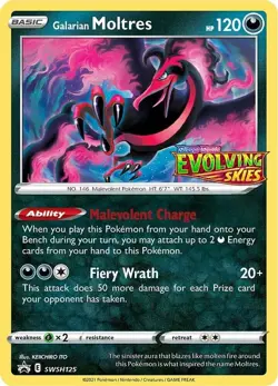 Galarian Moltres - SWSH125 (Prerelease) - SWSH: Sword & Shield P NM Pokemon Card - Image 1