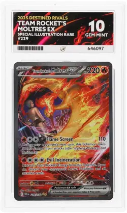 ACE 10 Team Rocket's Moltres EX 229/182 Destined Rivals Pokemon Card - Gem Mint - Image 1