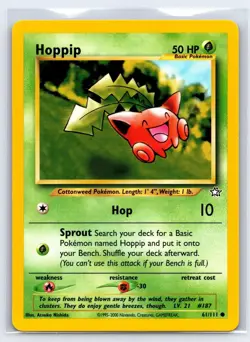 Pokemon TCG | Neo Genesis | Hoppip | 61/111 | LP BUY 2 CARDS GET 1 FREE!! - Image 1