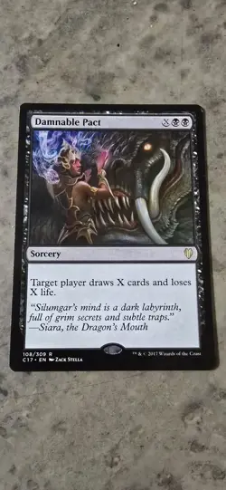 Damnable Pact Commander 2017 Regular Sorcery Rare MTG NM - Image 1