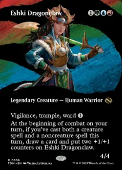 MTG Tarkir Dragonstorm *FOIL* BORDERLESS CLAN R Eshki Dragonclaw #0356 - Image 1