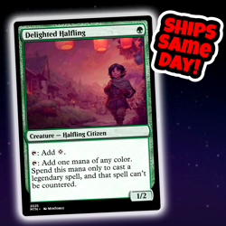 Delighted Halfling - Custom Art Magic: The Gathering Playtest Card - Commander - Image 1