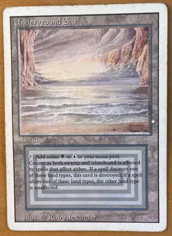 Underground Sea Dual Land Magic the Gathering Revised Edition Regular - Image 1