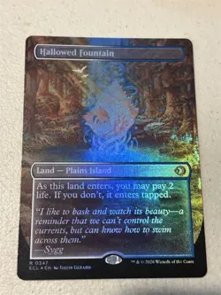 mtg foil 2-sided borderless Hallowed Fountain, Lorwyn Eclipsed, unplayed - Image 1
