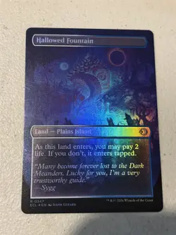 mtg foil 2-sided borderless Hallowed Fountain, Lorwyn Eclipsed, unplayed - Image 2