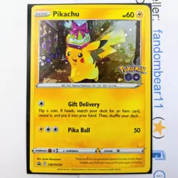 Pikachu Black Star PROMO card COSMOS HOLO SWSH234 Sword & Shield Pokemon Go 2022 - Image 1