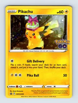 Pikachu SWSH: Sword & Shield Holo Black Star Promo Pokemon Cards SWSH234 NM/LP - Image 1