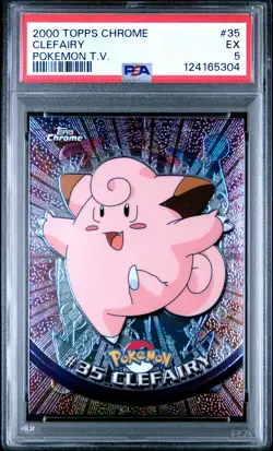 2000 TOPPS CHROME POKEMON T.V. #35 CLEFAIRY PSA 5 - Image 1