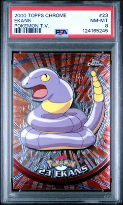 2000 TOPPS CHROME POKEMON T.V. #23 EKANS PSA 8 - Image 1