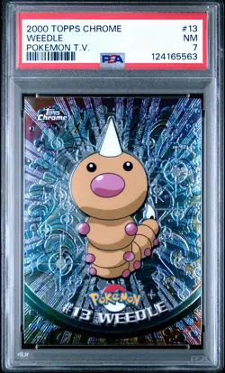 2000 TOPPS CHROME POKEMON T.V. #13 WEEDLE PSA 7 - Image 1