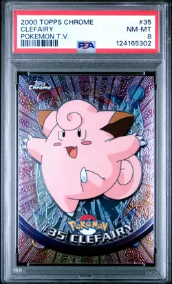 2000 TOPPS CHROME POKEMON T.V. #35 CLEFAIRY PSA 8 - Image 1