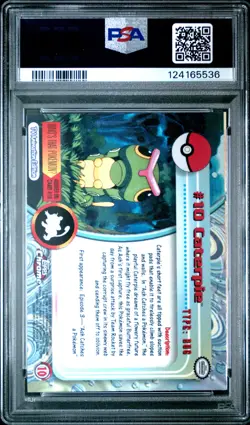 2000 TOPPS CHROME POKEMON T.V. #10 CATERPIE PSA 8 - Image 2