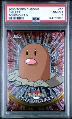 2000 TOPPS CHROME POKEMON T.V. #50 DIGLETT PSA 8 - Image 1