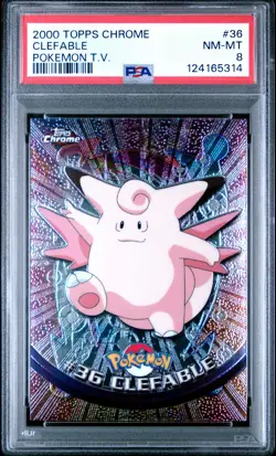 2000 TOPPS CHROME POKEMON T.V. #36 CLEFABLE PSA 8 - Image 1
