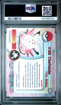 2000 TOPPS CHROME POKEMON T.V. #36 CLEFABLE PSA 8 - Image 2