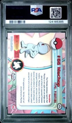 2000 TOPPS CHROME POKEMON T.V. #66 MACHOP PSA 8 - Image 2