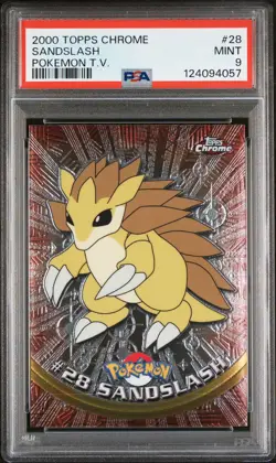 2000 TOPPS CHROME POKEMON T.V. #28 SANDSLASH PSA 9 - Image 1
