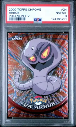 2000 TOPPS CHROME POKEMON T.V. #24 ARBOK PSA 8 - Image 1
