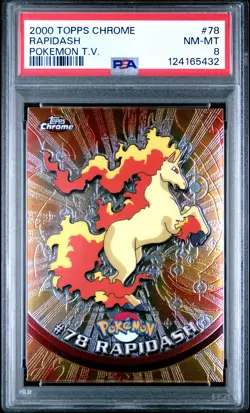 2000 TOPPS CHROME POKEMON T.V. #78 RAPIDASH PSA 8 - Image 1