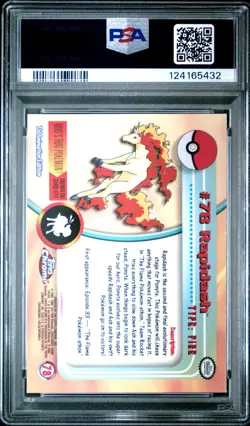 2000 TOPPS CHROME POKEMON T.V. #78 RAPIDASH PSA 8 - Image 2