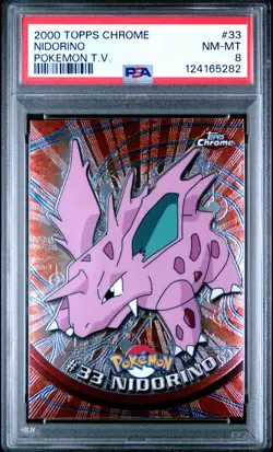 2000 TOPPS CHROME POKEMON T.V. #33 NIDORINO PSA 8 - Image 1