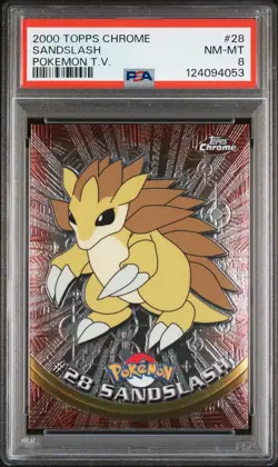 2000 TOPPS CHROME POKEMON T.V. #28 SANDSLASH PSA 8 - Image 1