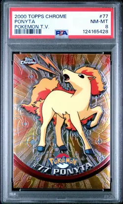 2000 TOPPS CHROME POKEMON T.V. #77 PONYTA PSA 8 - Image 1