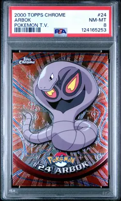 2000 TOPPS CHROME POKEMON T.V. #24 ARBOK PSA 8 - Image 1